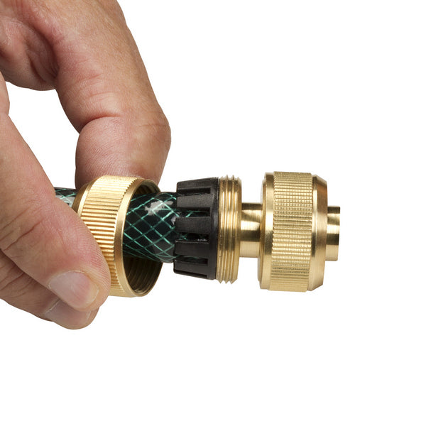 GORILLA EASY CONNECT GARDEN SOAKER HOSE CONNECTORS WITH QUICK CONNECT SOLID BRASS NO LEAK CORROSIVE RESISTANT SUB IRRIGATION SYSTEM WATERING CONSERVATION DRIP  1/2 INCH HOSE