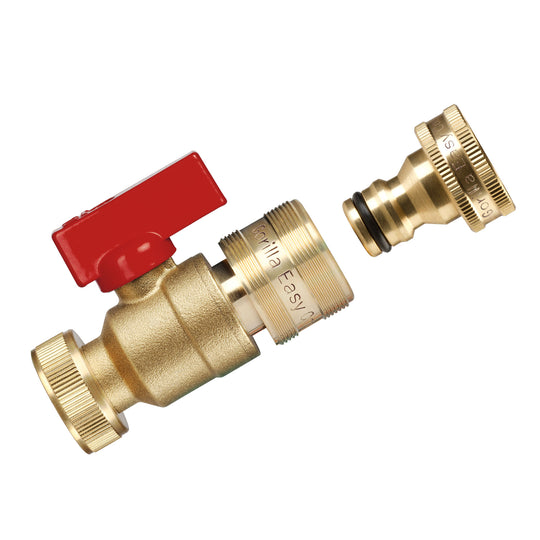 GORILLA EASY CONNECT FEMALE TO FEMALE SHUT OFF VALVE BALL VALVE FOR GARDEIING WINDOW WASHING ACCESSORY RV BOAT