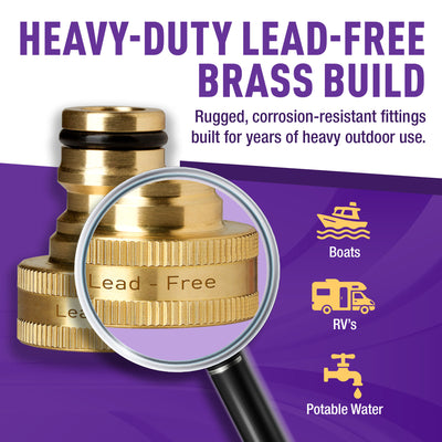 GORILLA EASY CONNECT LEAD FREE QUICK CONNECT SOLID BRASS CONNECTORS FOR GARDEN HOSE 3/4" GHT GARDEN HOSE THREAD