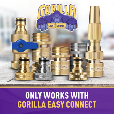 GORILLA EASY CONNECT SOLID BRASS SWEEPER NOZZLE 2" GARDENING GARDEN HOSE ACCESSORY